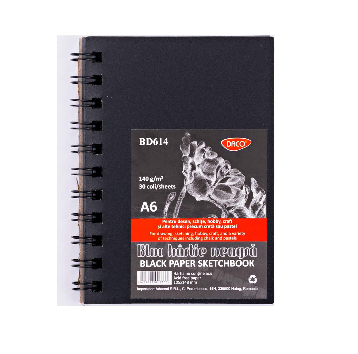Bloc A6 Hartie Neagra 140G 30 File Daco Bd614