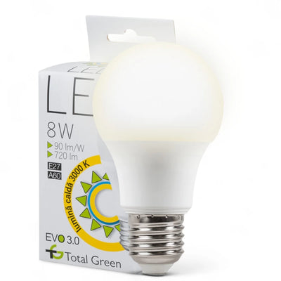 Bec Led Evo 3.0 A60 10W E27 3000K, Total Green
