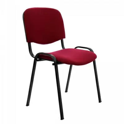 Scaun vizitator textil, grena, cadru metalic