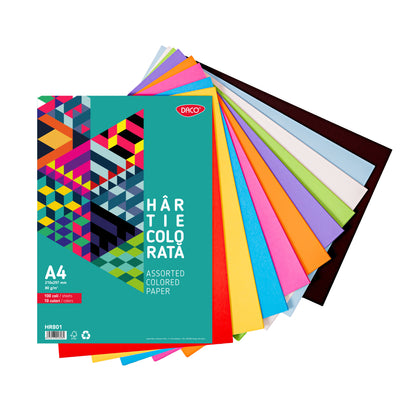 Hartie Colorata Hr801 A4 100Coli 10Cul Daco 80G/Mp