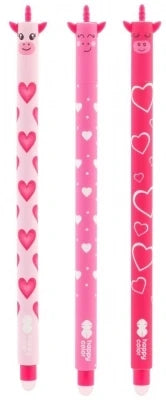 Roller gel cu rescriere, 0.5 mm, albastru, Pink Unicorn, Happy Color, diverse culori