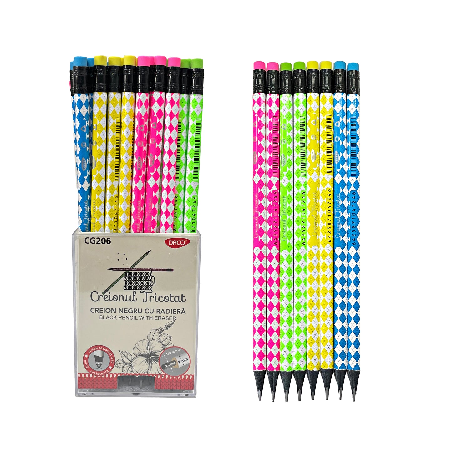 Creion Negru Cu Radiera Tricotat Daco Cg206