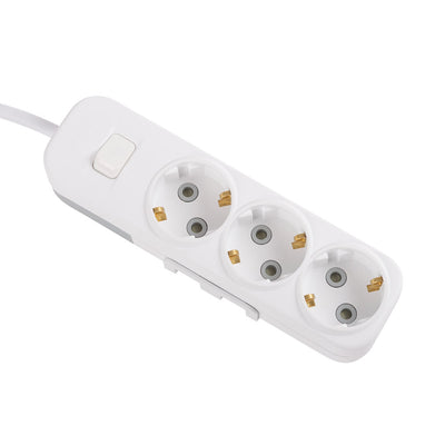 Myra prelungitor 2m 3 prize cu intrerupator, alb