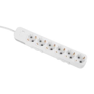 Myra prelungitor 3m 6 prize cu intrerupator, alb