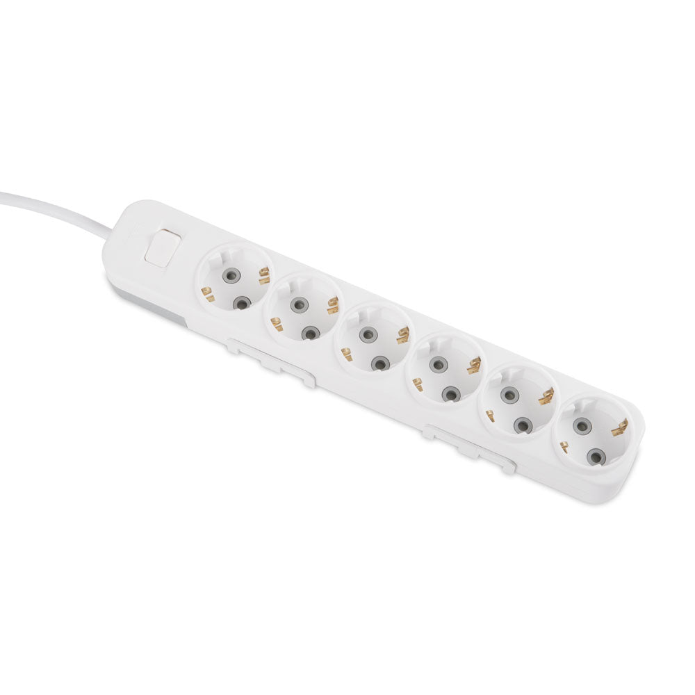 Myra prelungitor 3m 6 prize cu intrerupator, alb