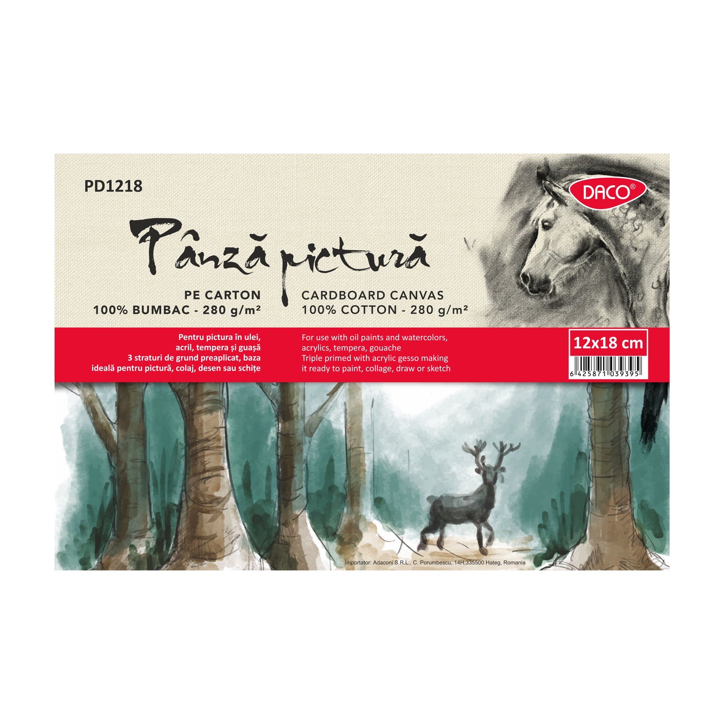Panza Pictura Pe Carton 12X18Cm Daco Pd1218