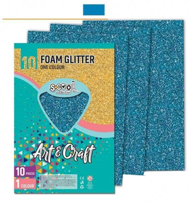 Hartie Buretata Albastru Deschis Cu Sclipici 10 Buc/Set S-Cool