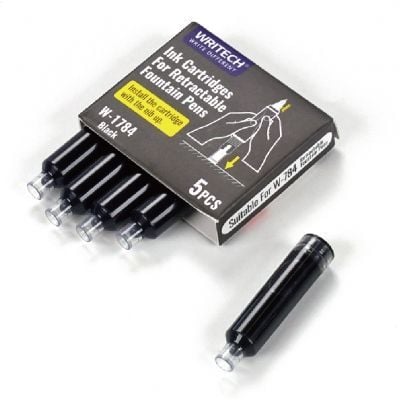 Set 5 Patroane Cerneala Pentru Stilou Retractabil Writech Negru