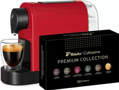 Espressor capsule Tchibo Cafissimo Pure Plus Red + set 60 capsule cafea Tchibo Premium Collection