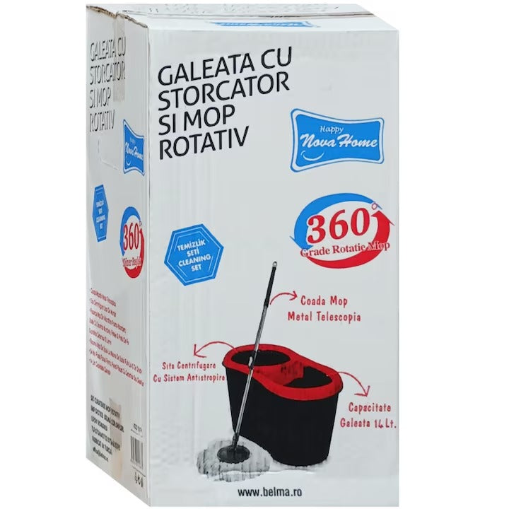 Set curatenie galeata cu pedala si mop rotativ Turbo