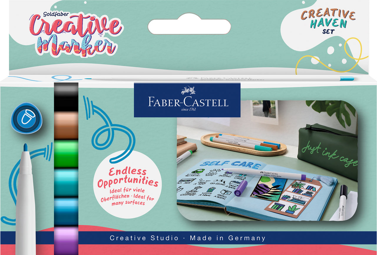 SET 6 MARKERE CREATIVE GOLDFABER CREATIVE HAVEN 1.5MM FABER-CASTELL