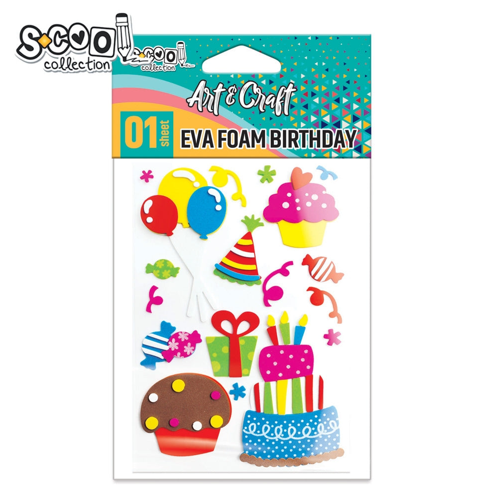Accesorii decorative party tematice pentru aniversare, realizate din spumă EVA stratificată, autoadezive, culori vibrante, brand S-COOL.