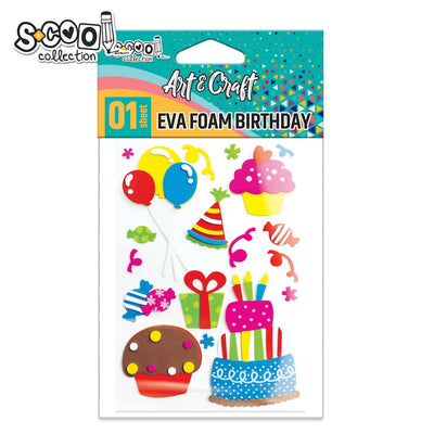 Accesorii decorative party tematice pentru aniversare, realizate din spumă EVA stratificată, autoadezive, culori vibrante, brand S-COOL.