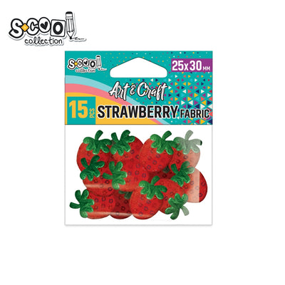 Accesorii Craft, Capsuni Material Textil, 25X30 Mm, 15 Buc/Set - S-Cool