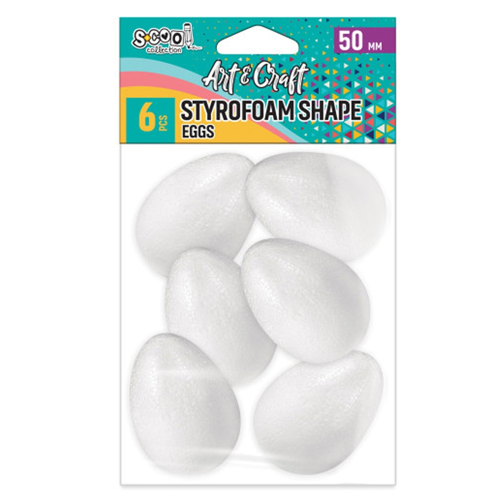 Accesorii Craft, Forme Ovale Polistiren, 5 Cm, 6 Buc/Set - S-Cool