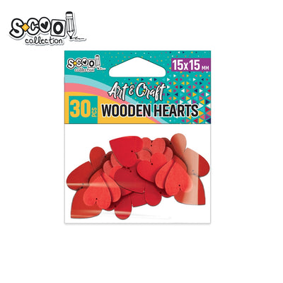 Accesorii Craft, Inimioare Lemn, 15X15Mm, 30 Buc/Set - S-Cool