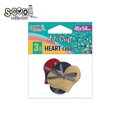 Accesorii Craft, Inimioare Material Textil, 45X54 Mm, 3 Buc/Set - S-Cool