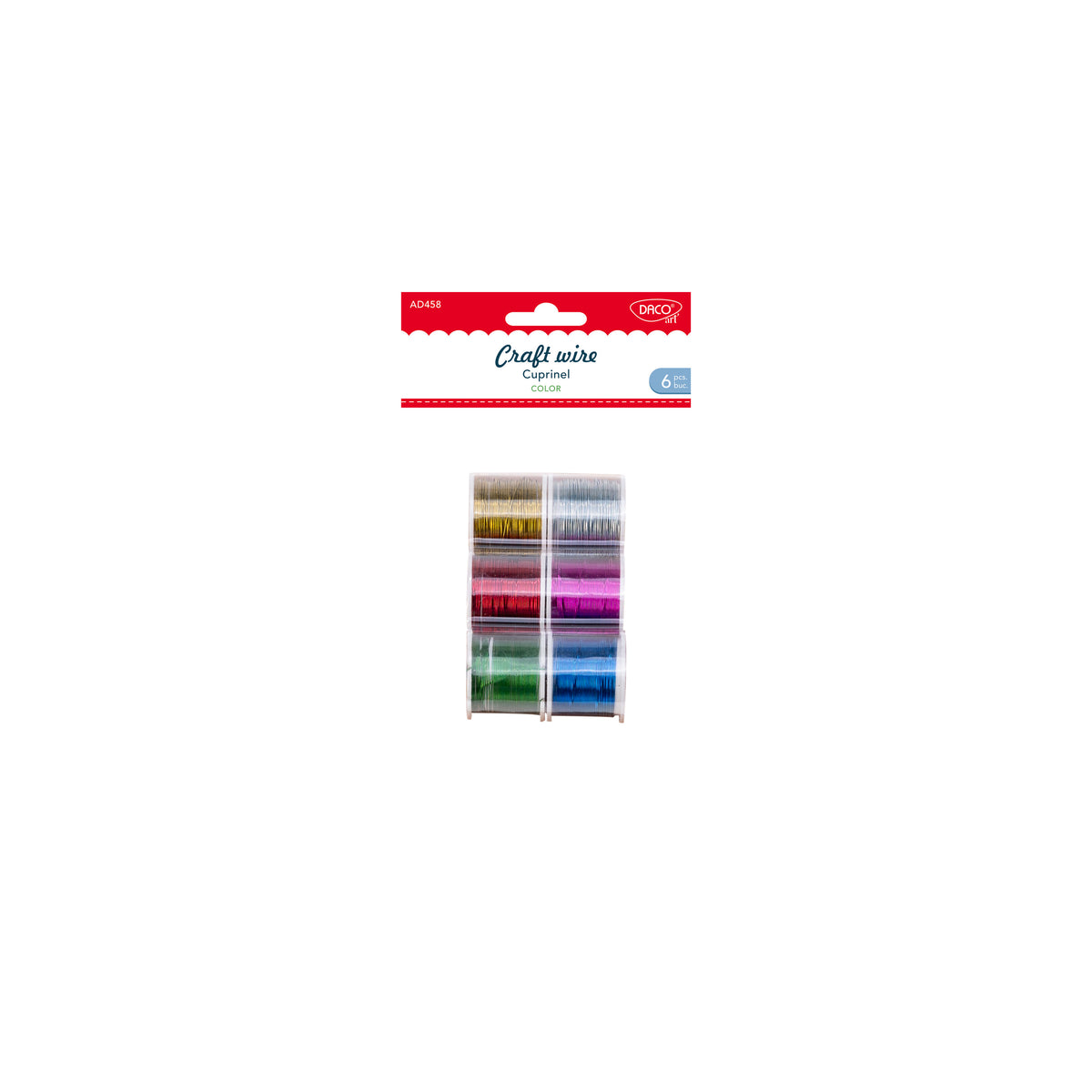 Set accesorii craft sârmă colorată Cuprinel Color DACOart AD458 cu 6 culori metalizate pentru proiecte handmade