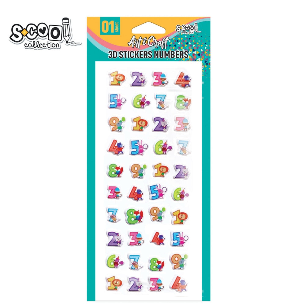 Accesorii Craft, Stickere 3D, Cifre - S-Cool