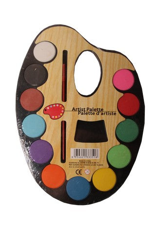Set de acuarele Artist EG10C10 cu 12 culori vibrante pe paleta mare de pictor cu pensula inclusa pentru scoala si activitati creative