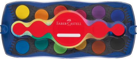 Set Acuarele Connector 24 Culori, cutie albastru, Faber-Castell