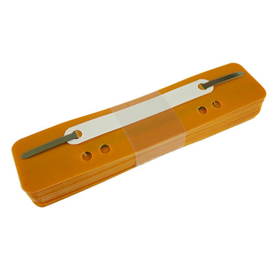 Alonje din plastic A5 EVOFFICE, culoare portocalie, set 25 bucăți, cu 4 perforații, ideale pentru organizarea vizuală a documentelor de mici dimensiuni