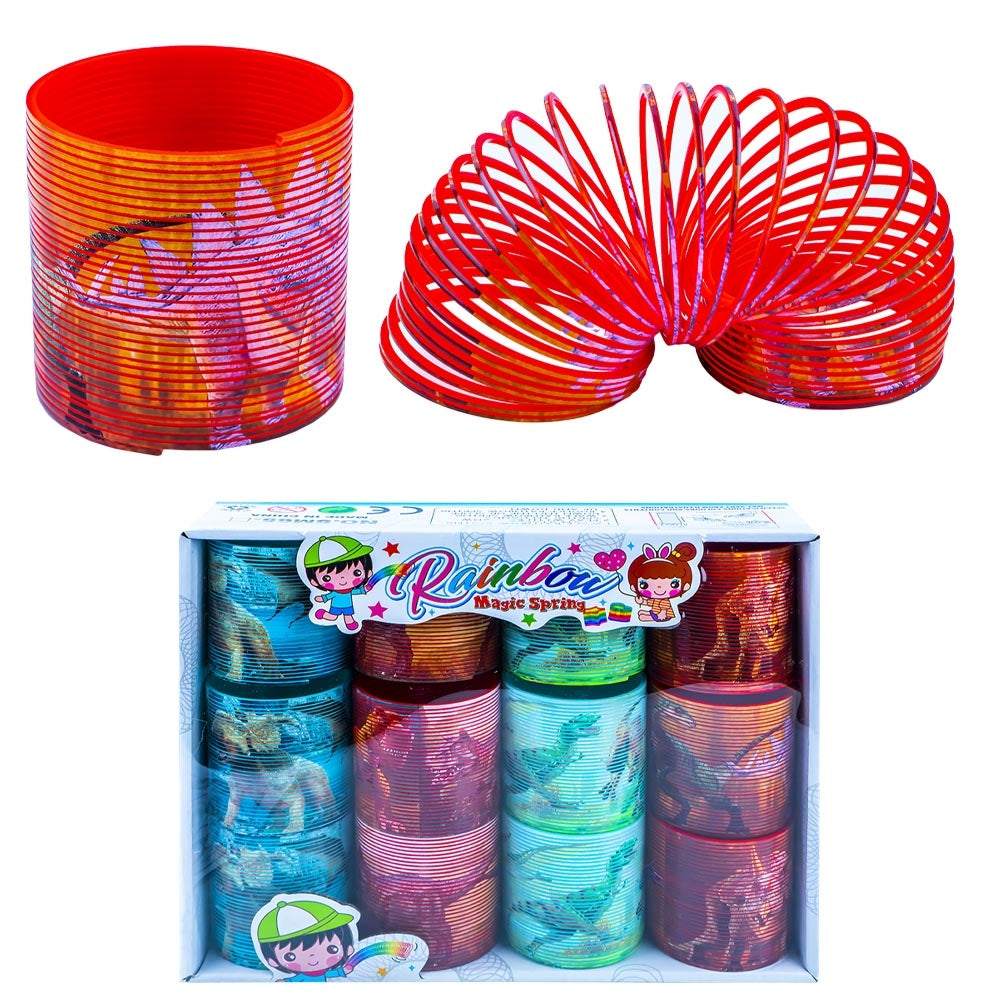 Arc spiralat curcubeu, diametru 6,5 cm, Dinozauri