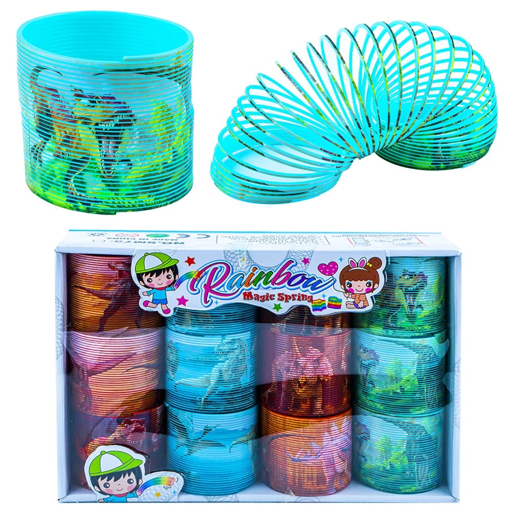 Arc spiralat curcubeu, diametru 7,5 cm, Dinozauri