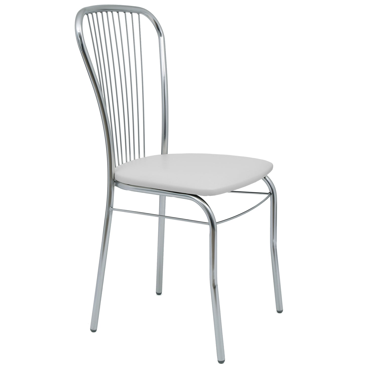 Scaun Arco - Cadru Cromat - Imitatie Piele Alb - 21894