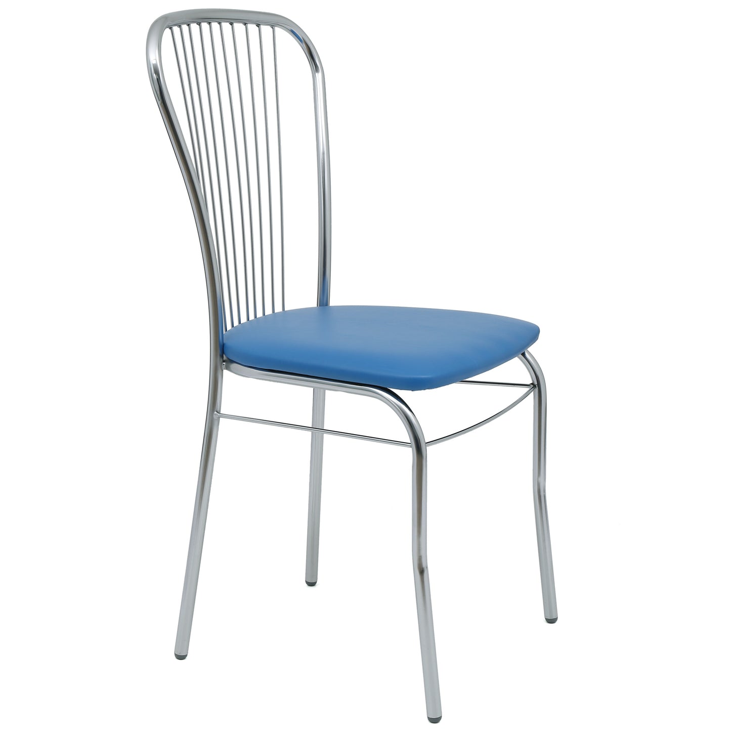 Scaun Arco - Cadru Cromat - Imitatie Piele Albastru - 21898