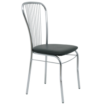 Scaun Arco - Cadru Cromat - Imitatie Piele Negru - 21901