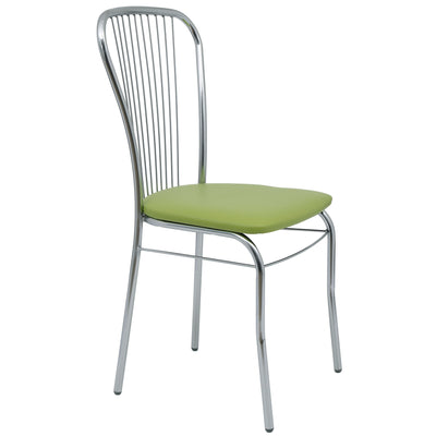 Scaun Arco - Cadru Cromat - Imitatie Piele Verde - 21899