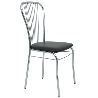 Scaun Arco - Cadru Cromat - Imitatie Piele Wenge - 21835