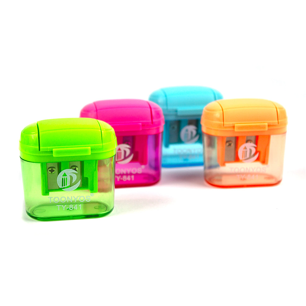 Ascutitoare Plastic Dubla Cu Container Mare Si Capac Evoffice