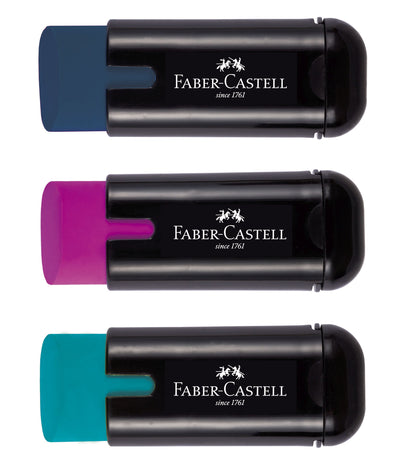 Ascutitoare simpla Faber-Castell 1877 Trend cu radiera dust-free color si container pentru reziduuri