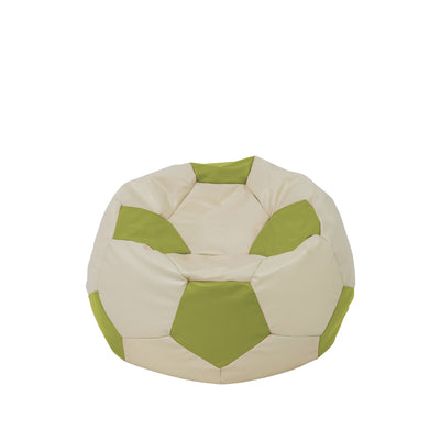 Fotoliu Puf Baby Ball - Imitatie Piele - Crem/Verde