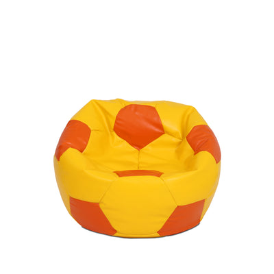 Fotoliu Puf Baby Ball - Imitatie Piele - Galben/Portocaliu