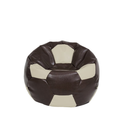 Fotoliu Puf Baby Ball - Imitatie Piele - Maro/Crem