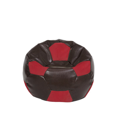 Fotoliu Puf Baby Ball - Imitatie Piele - Maro/Rosu