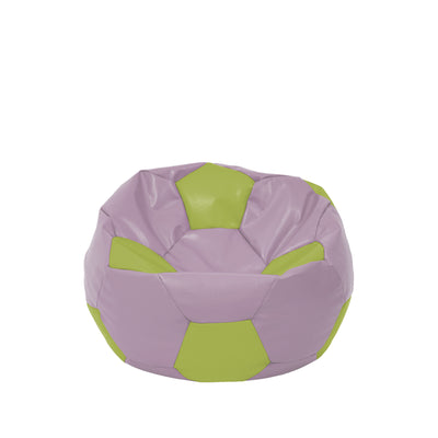 Fotoliu Puf Baby Ball - Imitatie Piele - Mov/Verde