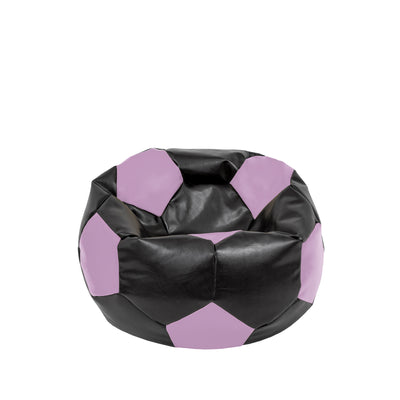 Fotoliu Puf Baby Ball - Imitatie Piele - Negru/Mov