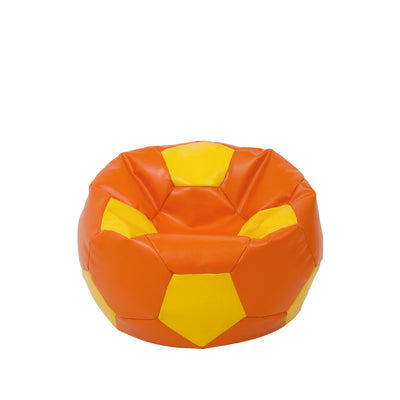 Fotoliu Puf Baby Ball - Imitatie Piele - Portocaliu/Galben