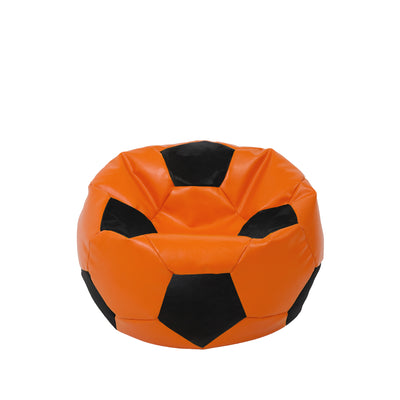 Fotoliu Puf Baby Ball - Imitatie Piele - Portocaliu/Negru