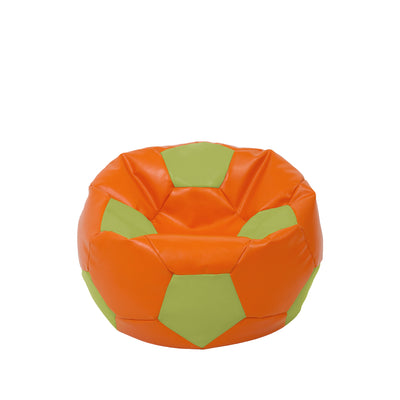 Fotoliu Puf Baby Ball - Imitatie Piele - Portocaliu/Verde