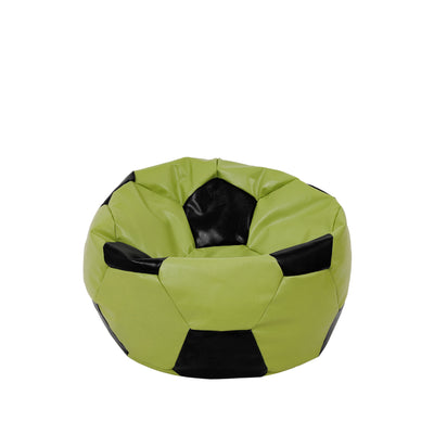 Fotoliu Puf Baby Ball - Imitatie Piele - Verde/Negru