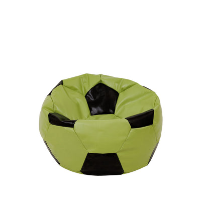 Fotoliu Puf Baby Ball - Imitatie Piele - Verde/Wenge
