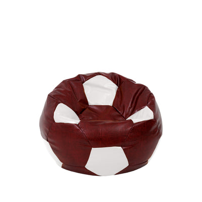 Fotoliu Puf Baby Ball - Imitatie Piele - Bordo/Alb