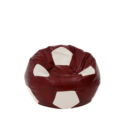 Fotoliu Puf Baby Ball - Imitatie Piele - Bordo/Crem