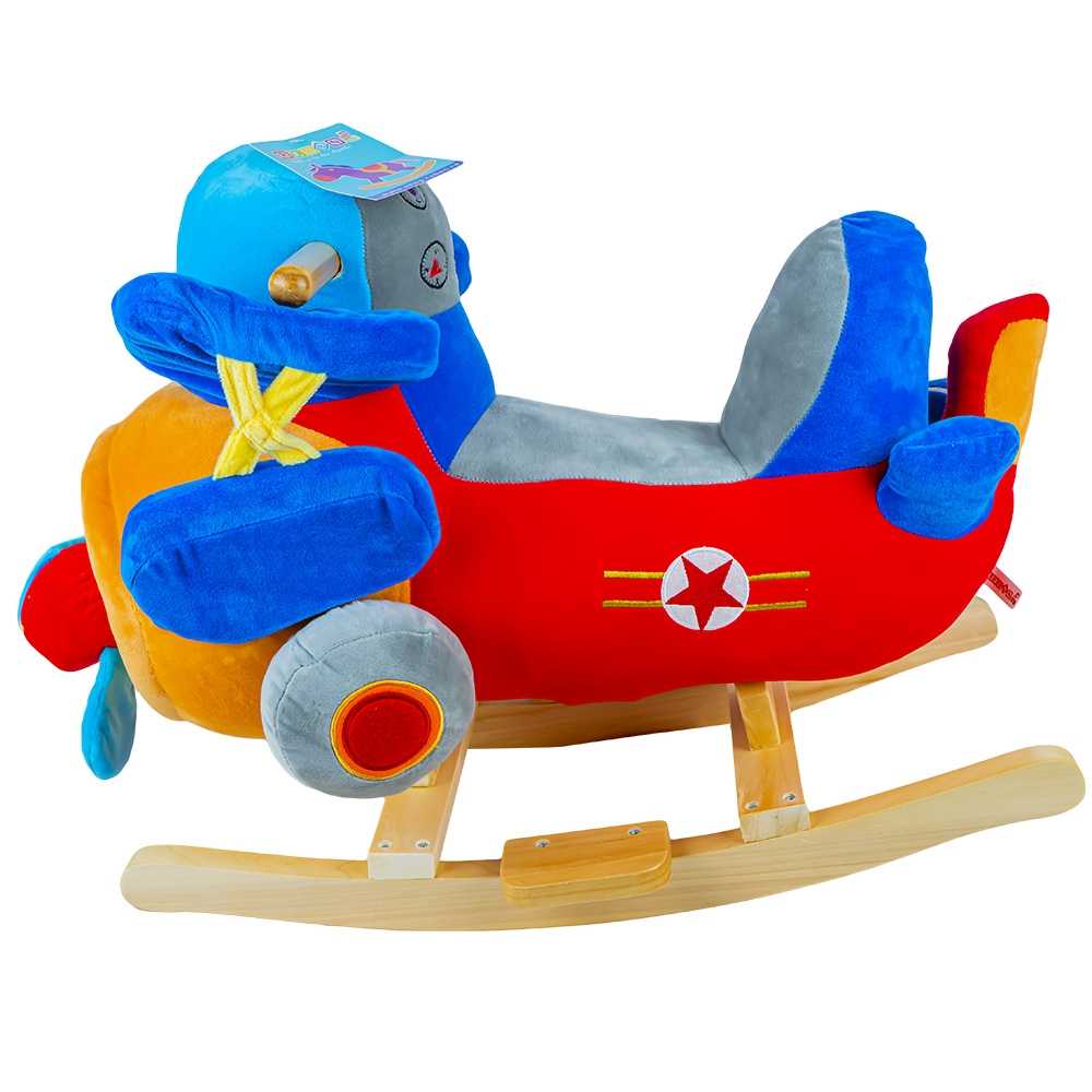Balansoar pentru bebelusi, Avion, lemn + plus, 60x34x45 cm