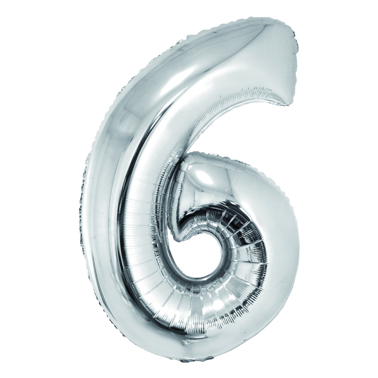 Balon mare din folie argintie în forma cifrei 6, brand DACO, înălțime 85 cm, accesoriu decorativ pentru ședințe foto și petreceri de zi de naștere